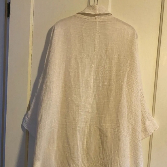 Luukaa linen asymmetrical white duster - Picture 3 of 8